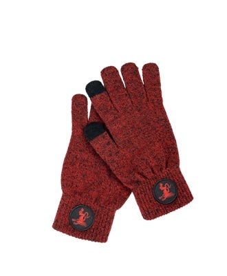 Fireball Red Knit Gloves with Secret Pocket