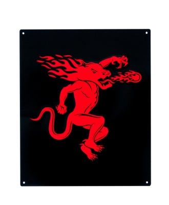 Fireball 12" Metal Dragon Sign